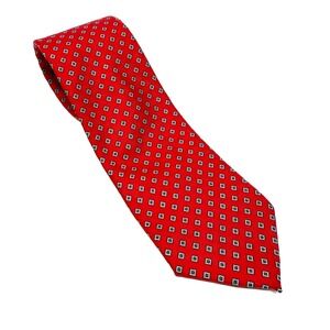 Reis of New Haven Red Geometric 100% Silk‎ Men's Hand-Made Neck Tie